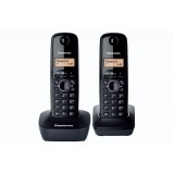 Telefonas bevielis su dviem rageliais Panasonic KX-TG1612FXH juodas (black) 